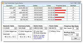 Studio  Controls for COM - Grid demo Data Types