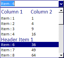ctCombo - ActiveX  COM multi column drop down combo box - by DBI Technologies Inc - found in Studio Controls COM