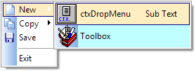 ctxDropMenu - 64 Bit Unicode ActiveX - Drop down Pop Up Multi level menu control