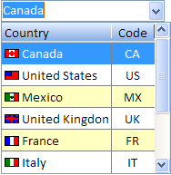 64 Bit Unicode ActiveX multi column drop down combo box control with images