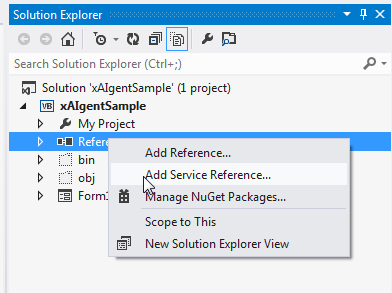 Implementing xAIgent - Sample Code, Add Service to the Project