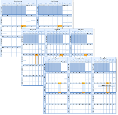 dbicCalendar - Studio Controls .NET Core - Data Filtering - Contacts, Tasks, Locations