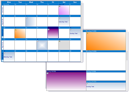 Studio Controls .NET Core - dbicCalendar Control - Data Presentations