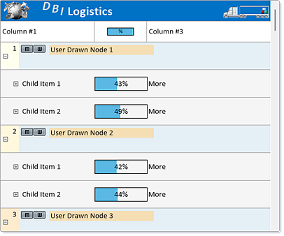 dbicListView - Studio Controls .NET Core - Grid-like ListView and TreeView Data Visualization User Drawn