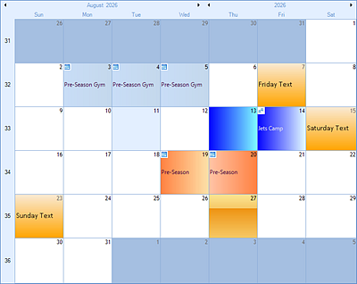 dbicMonth - Studio Controls .NET Core - Calendar Month Year Appointment presentations