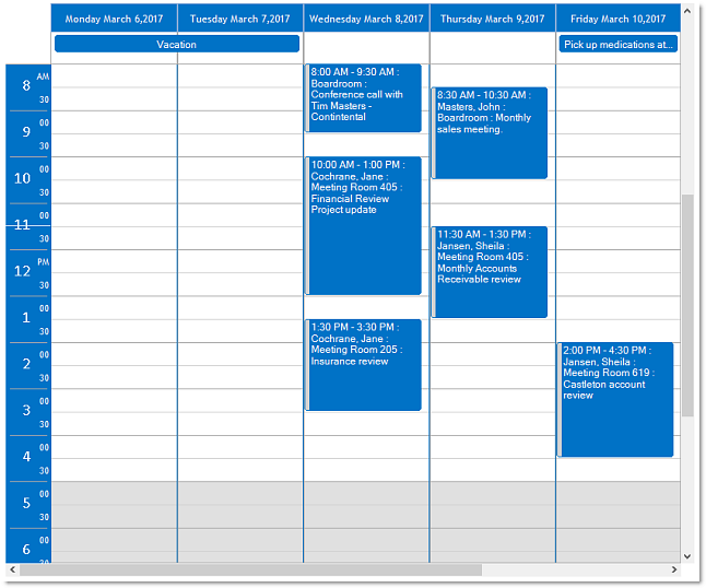 DBI Calendar WinForms / XAML Appointments with Data Binding