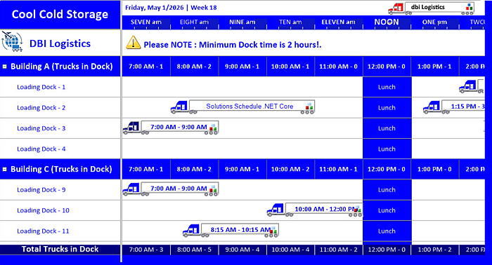 Solutions Schedule .NET Core - User Drawn
