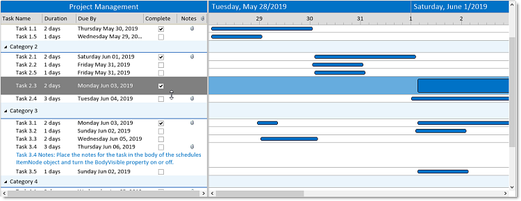 Solutions Schedule .NET - Resource List Grid Features