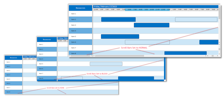 Solutions Schedule .NET v9 - User Drawn Scroll Bars