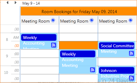 DBI Technologies - Calendar WPF User Drawn Headers - Day | Resource View, Month View, Week View