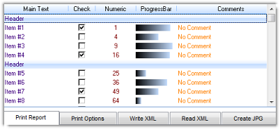 Studio Controls for COM - List View Reporting with progress bars demo