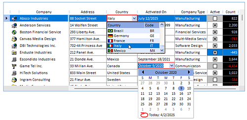 Studio Controls for COM - ctxGrid, 32-bit and 64-bit data entry, data presentation Grid Control