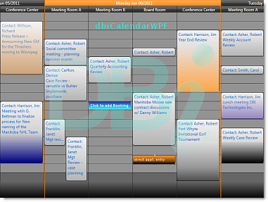 dbiCalendarWPF - Multiple Column View with Sorting/ Grouping