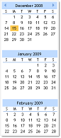 ctDate - ActiveX  COM mutli month calendar presentation control - by DBI Technologies Inc. - found in Studio Controls COM