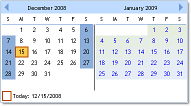 ctDate - ActiveX  COM mutli month calendar presentation control - by DBI Technologies Inc. - found in Studio Controls COM