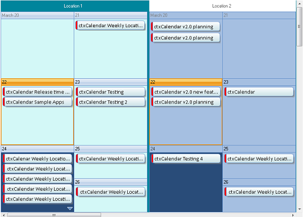 ctxCalendar Week View, Studio Controls COM 64 - by DBI Technologies Inc.