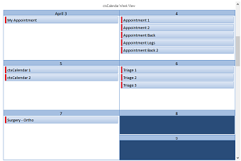 Week View - ctxCalendar - Studio Controls COM 64