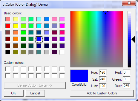 ActiveX COM Color Picker Control - by DBI Technologies Inc. - found in Studio Controls COM