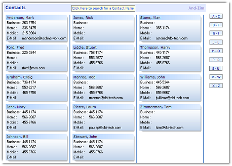 ctContact - ActiveX  COM contact management control - by DBI Technologies Inc. - found in Studio Controls COM