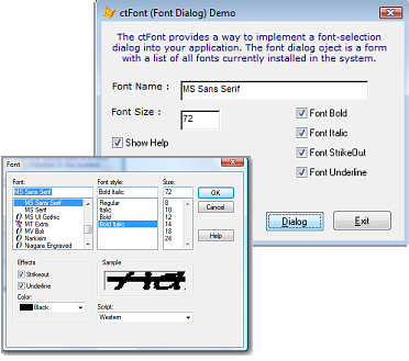 ctFont - ActiveX COM Font Selection Control - by DBI Technologies Inc. - found in Studio Controls COM