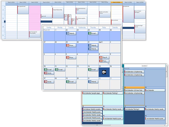 ctxCalendar - 3 appointment scheduling controls in 1 - by DBI Technologies Inc.