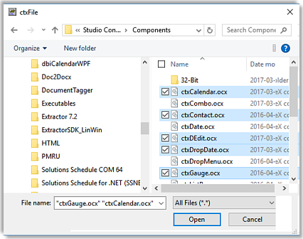 ctFile - ActiveX  COM open | File Navigation dialog - by DBI Technologies Inc. - found in Studio Controls COM