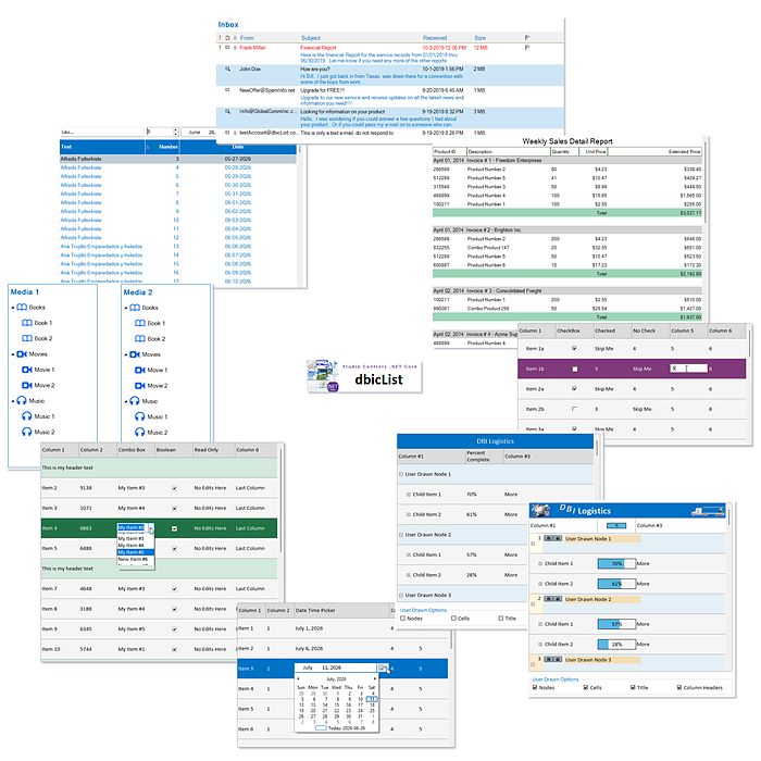 dbicList - Studio Controls .NET Core
